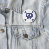 Denim Skull Ronde Button 5,7 Cm (In situ)