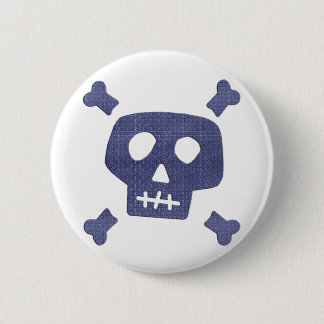 Denim Skull Ronde Button 5,7 Cm