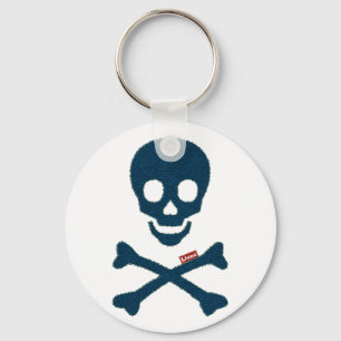 denim skull sleutelhanger