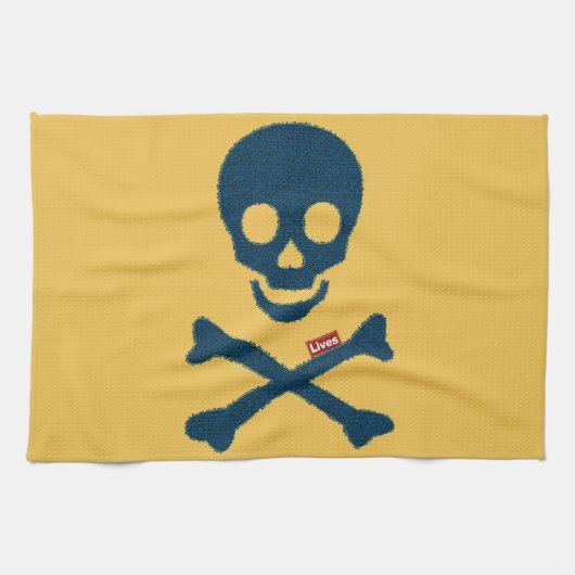 Denim Skull Theedoek (Horizontaal)