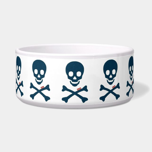 Denim Skull Voerbakje (Voorkant)