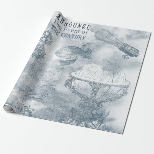 Denim Steampunk Cadeaupapier (Uitgerold)