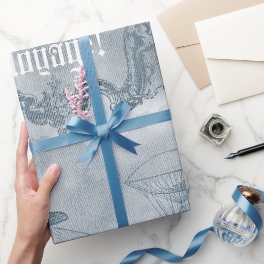 Denim Steampunk Cadeaupapier (Geschenken)