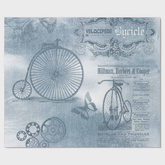 Denim Steampunk Cadeaupapier (Vlak)