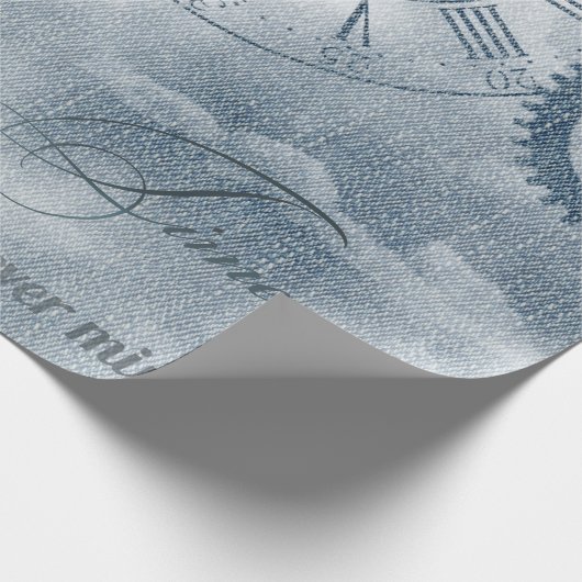 Denim Steampunk Cadeaupapier (Hoek)