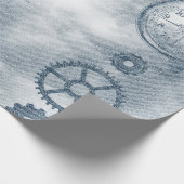 Denim Steampunk Cadeaupapier (Hoek)