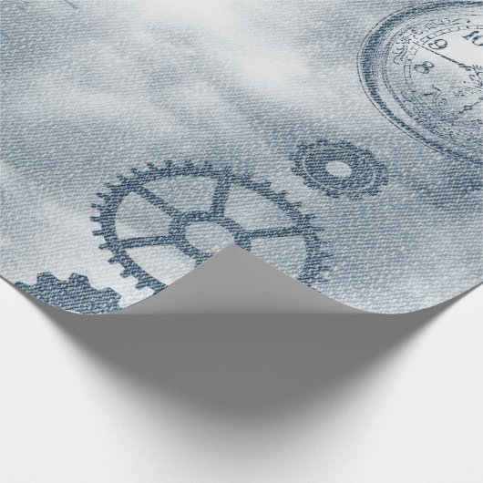 Denim Steampunk Cadeaupapier (Hoek)