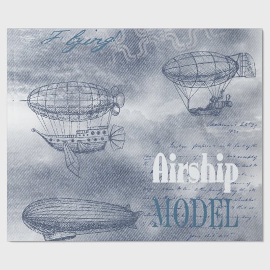 Denim Steampunk Cadeaupapier (Vlak)