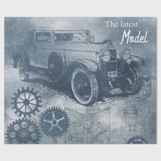 Denim Steampunk Cadeaupapier (Vlak)