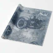 Denim Steampunk Cadeaupapier (Uitgerold)