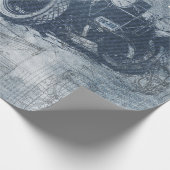 Denim Steampunk Cadeaupapier (Hoek)