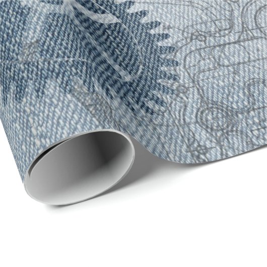 Denim Steampunk Cadeaupapier (Rol Hoek)