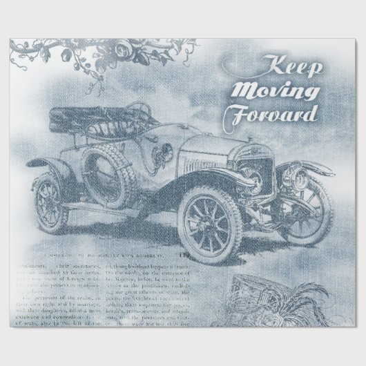 Denim Steampunk Cadeaupapier (Vlak)