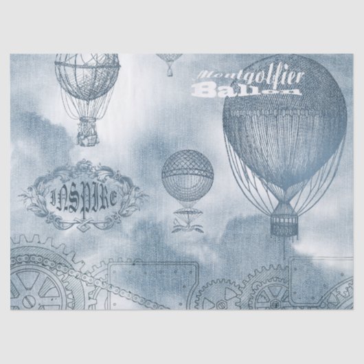 Denim Steampunk Tissuepapier (Voorkant)