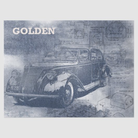 Denim Steampunk Tissuepapier (Voorkant)