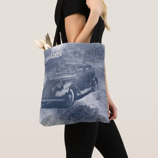 Denim Steampunk Tote Bag (Dichtbij)