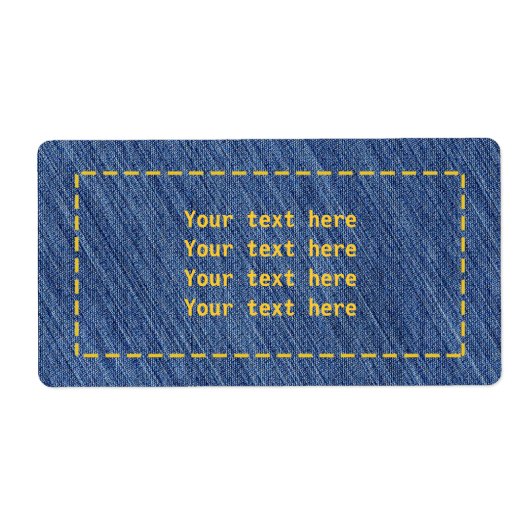 Denim Steek Jean Feest Adreslabels Stickers (Voorkant)