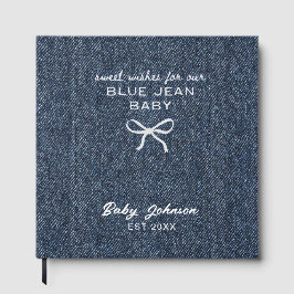 Denim stijl blauwe spijkerbroek baby shower gastbo gastenboek