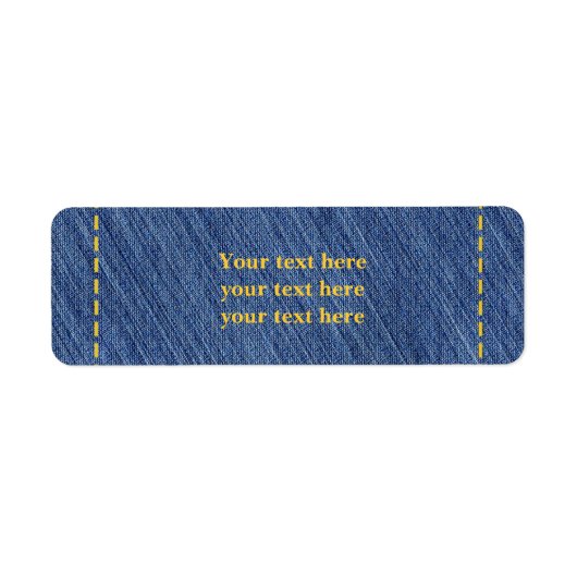 Denim Stitch Jean Feest Adreslabels Stickers (Voorkant)