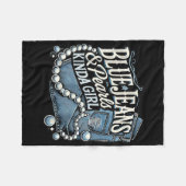 Denim Stof Blauwe Jeans Parels Skinny Jeans Lover Fleece Deken (Voorkant (Horizontaal))