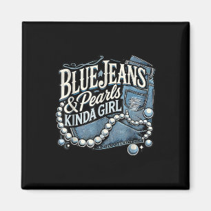 Denim Stof Blauwe Jeans Parels Skinny Jeans Lover Magneet