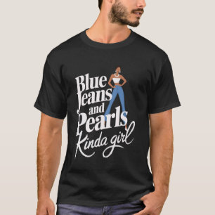 Denim Stof Blauwe Jeans Parels Skinny Jeans Lover T-shirt