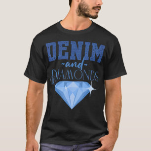 Denim Stof Diamanten Stijlvolle Skinny Jeans Lover T-shirt
