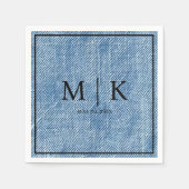 Denim stof lichtblauw | bruiloftsservetten servet (Voorkant)
