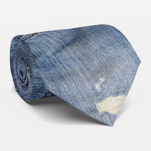 Denim Stropdas (Opgerold)