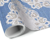 Denim-structuur met kant-en-klaar herhaal patroon cadeaupapier (Rol Hoek)