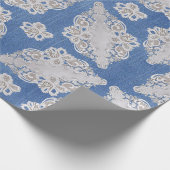 Denim-structuur met kant-en-klaar herhaal patroon cadeaupapier (Hoek)