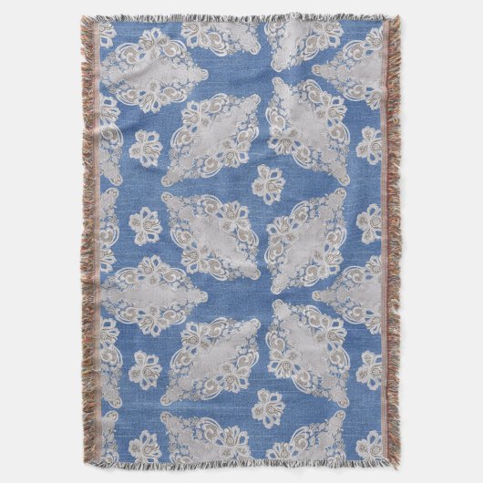 Denim-structuur met kant-en-klaar herhaal patroon deken (Voorkant Verticaal)