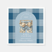 Denim Teddy Bear-Baby shower Servet (Voorkant)