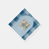 Denim Teddy Bear-Baby shower Servet (Hoek)