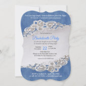 Denim Textured en flower Lace Kaart (Voorkant)