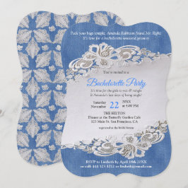 Denim Textured en flower Lace Kaart