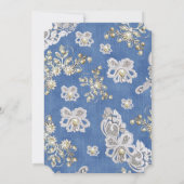 Denim Textured flower Lace en Costume Jewelry Kaart (Achterkant)
