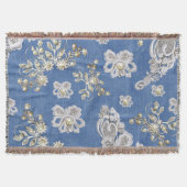 Denim Textured Lace en Pearls Deken (Voorkant)