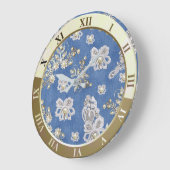 Denim Textured Lace en Pearls Grote Klok (Hoek)