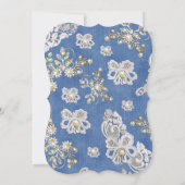 Denim Textured Lace en Pearls Kaart (Achterkant)