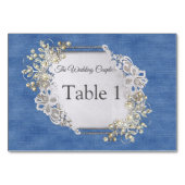 Denim Textured Lace en Pearls Kaart (Voorkant)