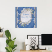 Denim Textured Lace en Pearls Poster (Thuiskantoor)