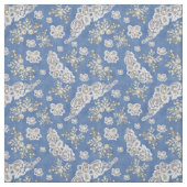 Denim Textured Lace en Pearls Stof (Swatch)