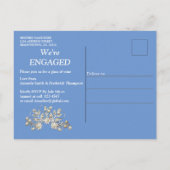 Denim Textured Lace en Pearls Uitnodiging Briefkaart (Achterkant)