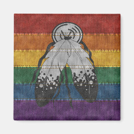 Denim Textured Seamless Two-Spirited Pride Flag Pa Magneet