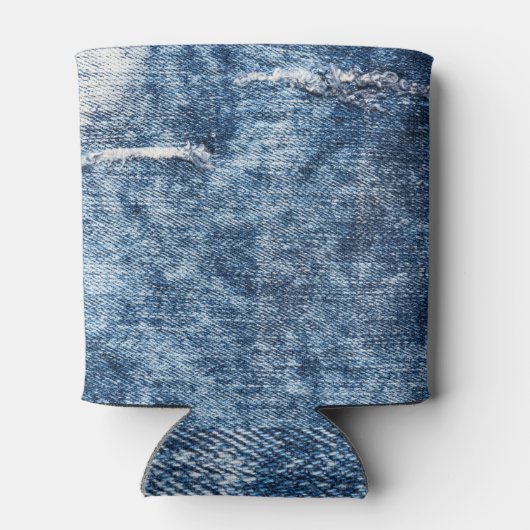 Denim textuur: blauwe jeans achtergrond. blikjeskoeler (Achterkant)