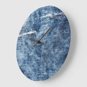 Denim textuur: blauwe jeans achtergrond. grote klok (Hoek)