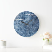 Denim textuur: blauwe jeans achtergrond. grote klok (Huis)