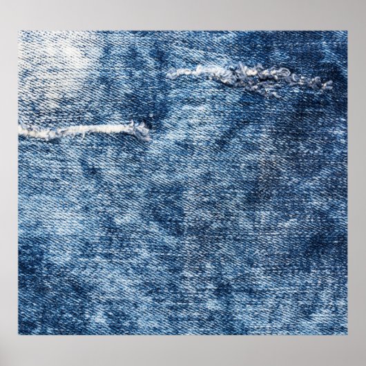 Denim textuur: blauwe jeans achtergrond. poster (Voorkant)