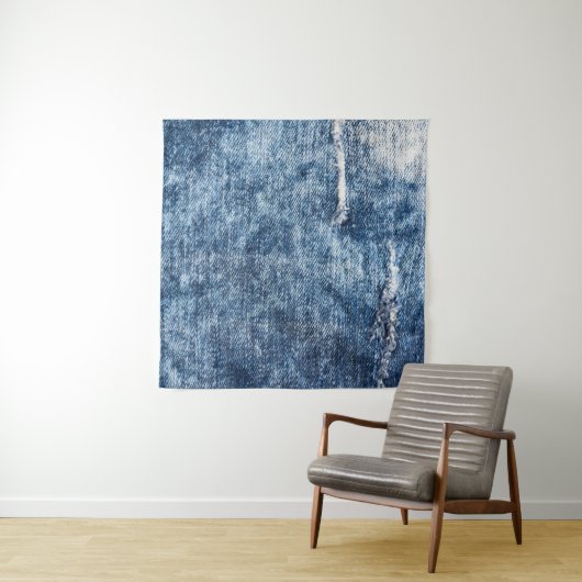 Denim textuur: blauwe jeans achtergrond. wandkleed (In Situ (horizontaal))